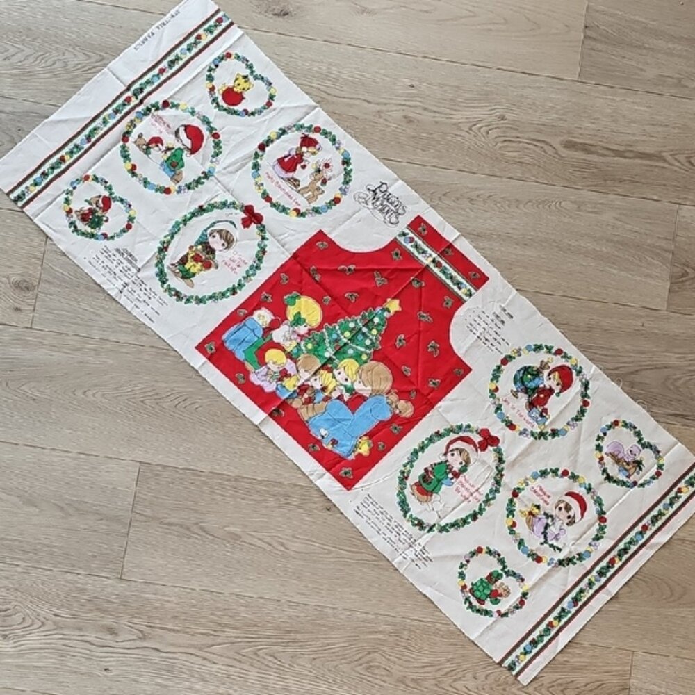 Precious Moments Christmas Kid Apron & Applique Patches Fabric